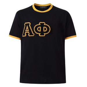 Camiseta Universitaria Personalizada Alpha Phi, 200 Gramos, Patrón Sólido Bordado, 100% Algodón Transpirable, Estilo Hip Hop, Tejido de Ganchillo - Product Image 1
