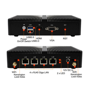 PC industriel embarqué Intel I3 Quad LAN sans ventilateur, mini-ordinateur 4 Go de RAM, Linux, PC industriel en stock - Product Image 2