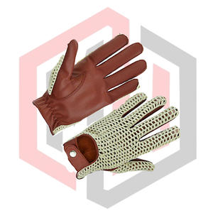 Guantes de Seguridad de Cuero para Conducir, Tejidos, Color Marrón Claro, Antideslizantes, Transpirables, Anticorte, Antiestáticos, con Muñequera Ajustable para Hombre - Product Image 4