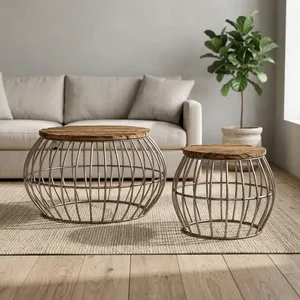 Hot Selling Luxury Modern Wooden Coffee <b>Table</b> for Living Room Round Shaped Easy to Clean - Product Image 2