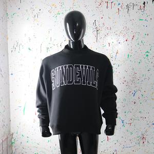 Sweat-shirt à col montant 100% coton avec broderie appliquée, col large, URBAN PRODUCTIONS - Product Image 2