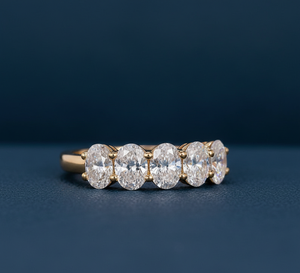 แหวนหมั้นเพชรรูปไข่เพาะเลี้ยงในห้องปฏิบัติการ 1.23 กะรัต ระดับความสะอาด VVS สี F/G ทองคำขาว 14K ชุบโรเดียม สำหรับผู้หญิง ขายส่ง รับสั่งทำ - Product Image 2