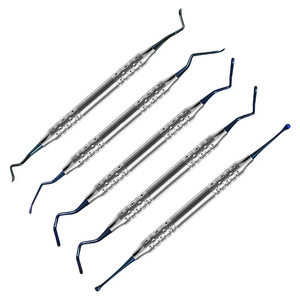 Instrumentos para Implantes Dentales Bone Bridge Instruments Dental Vista, Juego de Espátulas para Cemento Recubiertas de Titanio, 5 Piezas, Raspadores Manuales BBI-538 CE - Product Image 3