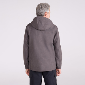 Chaqueta Bomber Gris para Hombre, con Capucha, Cierre de Cremallera, Resistente al Viento, Informal, para Invierno, Exterior de Poliéster/Nailon - Product Image 4
