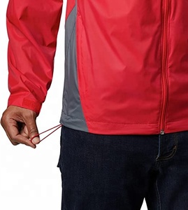 Veste coupe-vent respirante Anorak pour homme avec logo personnalisé, fermeture éclair sur le devant, imperméable, légère, à capuche - Product Image 5