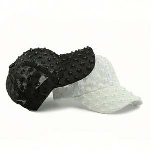 Nueva Gorra de Béisbol con Diseño Étnico de Perlas y Flores, Transpirable, con Encaje, para Mujer, Protección Solar, Moderna, para Playa y Deportes - Product Image 3