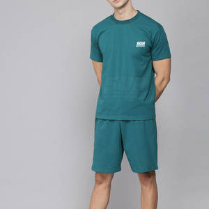 ชุดเสื้อยืดและกางเกงขาสั้นผู้ชาย ผ้าฝ้าย 100% ระบายอากาศได้ดี น้ำหนัก 300 กรัม ผ้าถัก พิมพ์ลายด้วยความร้อน ไร้ตะเข็บ สำหรับใส่ลำลองในฤดูร้อน - Product Image 5