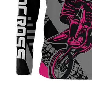 เสื้อเจอร์ซีย์มอเตอร์ไซค์แบบสั่งทำพิเศษ พิมพ์ลายแบบ Sublimation เต็มตัว รับผลิตแบบ OEM/ODM ผ้าระบายอากาศ ยืดหยุ่นได้ เหมาะสำหรับขี่ออฟโรด ผู้ผลิตชุดขี่มอเตอร์ไซค์ - Product Image 4