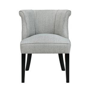 Sedia Moderna per Soggiorno con Gambe Finitura Espresso, Rivestimento in Tessuto Grigio, Schienale Curvo e Cuscino in Schiuma - Product Image 2