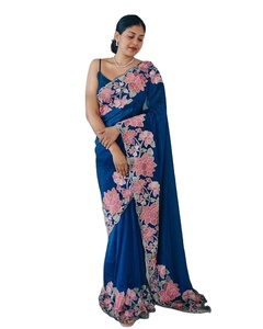 Nuevo Diseño de Bordado Rangoli en Seda, Hilo C-Pall Malty con Lentejuelas, Blusa de Seda Ban-glory, Sari, Ropa India y Pakistaní - Product Image 1