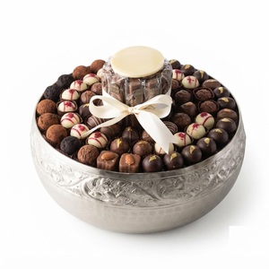 Modern Luxury Stainless Steel Chocolate Bowl with Gold <b>Mosaic</b> Base Handmade Crumpled Decorative Serving Bowl for Wedding - Product Image 4