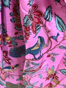 Women 100% Cotton Maxi Floral Bird Print Batwing Sleeve V-neck Eco-Friendly <b>Kaftan</b> Dress <b>Beach</b> Cover Boho Resort Wear Kimono - Product Image 5