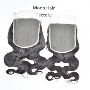 ต่อผม Moon Hair Extensions ผมแท้สีดำธรรมชาติ 100% วิกผมนุ่มสลวยแบบ Body Wave HD 6x6 Lace Closure คุณภาพดีติดทนนาน - Product Image 1