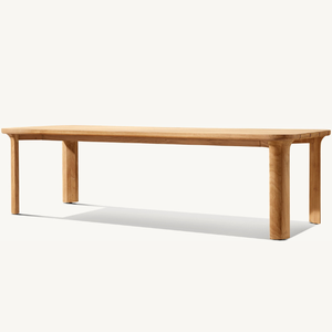 Mesa rectangular de madera de teca ecológica en oferta, de estilo moderno, ideal para restaurantes al aire libre. - Product Image 5