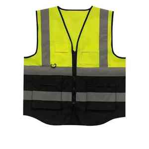 Veste de travail réfléchissante haute visibilité en gros, gilet de sécurité personnalisé en polyester, vêtement de travail utilitaire imperméable, OEM - Product Image 2
