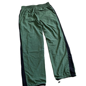 Custom Mens Oversized Nylon Tracksuit Bottoms Y2K Streetwear Wide Leg Baggy Windbreaker Side Stripe Pants with <b>Toggle</b> Hem Ankle - Product Image 1