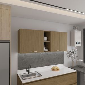 Portofino 150 in rovere naturale armadio da cucina con doppia porta e 4 ripiani 2 esterni e 2 ripiani interni - Product Image 1
