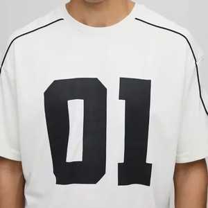 Camisetas con estampado gráfico para hombre, camiseta con logo personalizado, oversize, lisa, de alta calidad, holgada, para uso diario, con impresión DTF. - Product Image 3
