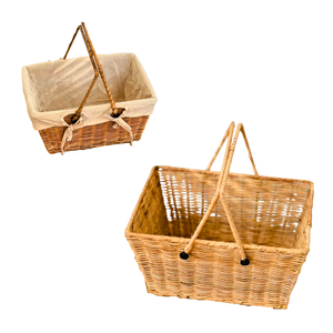 Eco-Friendly <b>Wicker</b> RATTAN <b>Storage</b> <b>Basket</b> Metal Frame & Cotton Liner for Gifting Vietnam - Product Image 1