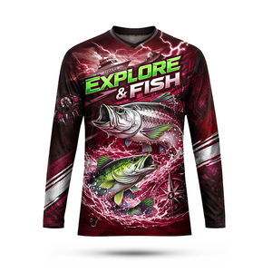 Men's New Design Performance Full Digital Print UV Protection Long Sleeve Quick Dry 100% Polyester Anti-Bacterial Wear - Product Image 4