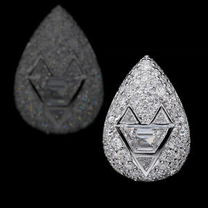 Luxury Unisex 925 <b>SILVER</b> <b>Stud</b> Earrings Classic Geometric Triangle Cut Micro Pave GRA Certified Wedding & Party Jewelry - Product Image 2