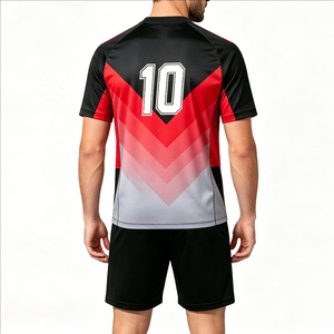 Ensemble de maillot de handball pour hommes, séchage rapide, 100% polyester, imprimé par transfert thermique, respirant, tenue d'équipe, manches courtes, shorts - Product Image 6