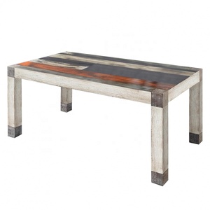 Table à manger en bois rustique rectangulaire, design moderne vintage fait main, meubles pour la maison - Product Image 2
