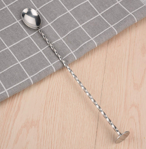 Cuillère à cocktail en acier inoxydable, cuillère à cocktail torsadée, cuillère à mélanger pour barman, cuillère à cocktail en spirale - Product Image 1
