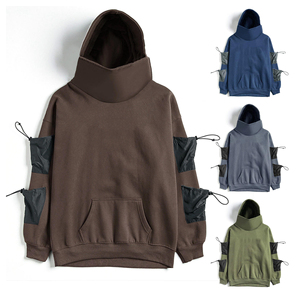 Wholesale Price Fleece Hoodie Ninja Hood Cargo Pockets Winter Streetwear Reflective Logo Polyester Warm Sweatshirt men's hoodies - Product Image 1