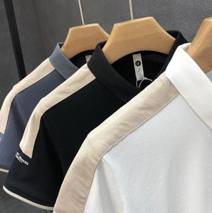T-shirt tricoté haut de gamme pour homme en polyester/coton, séchage rapide, logo frontal, style décontracté, personnalisation de marque, vente en gros - Product Image 5