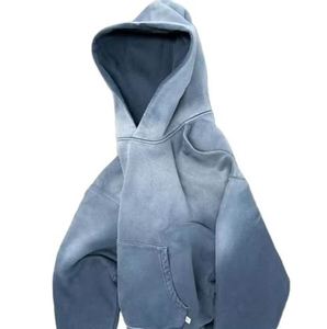 Sudadera con Capucha Extra Grande para Mujer, Color Sólido, Hombros Caídos, Manga Larga, Tejido de Algodón Transpirable, Corte Corto, para Otoño - Product Image 4