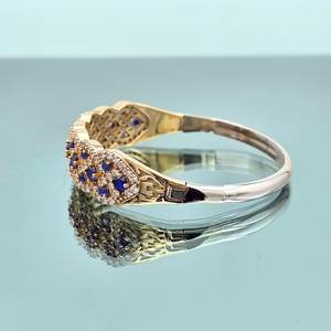 สร้อยข้อมือไพลินสีน้ำเงิน ปรับขนาดได้ เงินแท้ 925 ชุบทอง 14K อัญมณีธรรมชาติ เครื่องประดับสุดหรู ของขวัญสำหรับผู้หญิง - Product Image 2