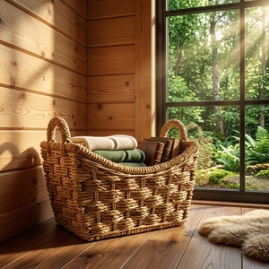 Natural Fiber Storage Baskets Diamond Woven Bin Handcrafted Laundry <b>Hamper</b> Balinese Artisan Argyle Organizer Boho New Home Decor - Product Image 4
