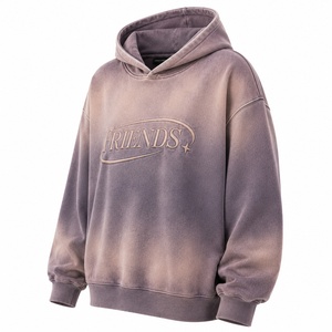 เสื้อฮู้ดโอเวอร์ไซส์สั่งทำพิเศษ ผ้าฝ้ายเฟรนช์เทอร์รี่ลายนูนแบบวอช ยูนิเซ็กส์ สไตล์ลำลองแนวสตรีทสำหรับฤดูใบไม้ร่วง - Product Image 3