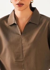 Camisas de Cuello Completo con Botones para Mujer, Ropa de Moda, Color Liso, Cierre de Botones, Diseño con Puños, Blusa, Camisa de Mujer - Product Image 4