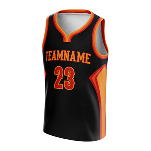 Camiseta de baloncesto personalizada con rayas rojas, camiseta sin mangas unisex sublimada, transpirable, 100% poliéster, nombre del equipo, número, impresión frontal - Product Image 4