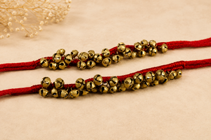 Campanas de Baile Tradicional, Campanas de Baile Clásico, Campanas de Latón para Pies, Cordón de Algodón Rojo, Ghungroo, Campanas Profesionales para Kathak, 25+ 25 PARES - Product Image 4