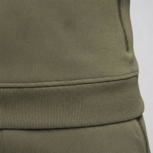Sweat-shirt en molleton pour homme à fermeture éclair partielle, tricot épais, col montant, poignets côtelés, décontracté, pour l'extérieur - Product Image 3