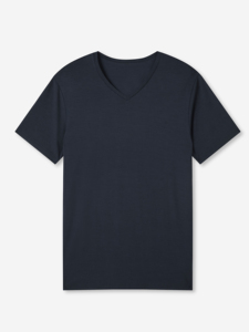 T-shirts pour hommes en gros, col en V, logo personnalisé, 100% coton, manches courtes, décontractés, fabricant OEM ODM, coupe classique - Product Image 3