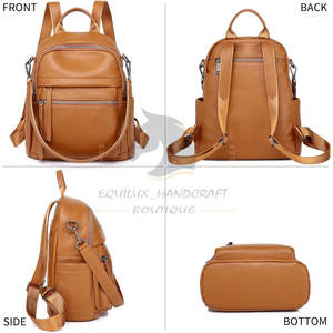 Mochila de Cuero de Primera Calidad Recién Llegada, Mochila de Cuero Cómoda, Mochila de Cuero Genuino - Product Image 4