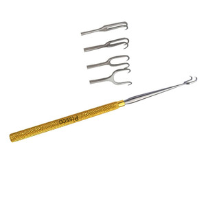 PISSCO Crochet cutané chirurgical à double pointe, rétracteur cutané à manche doré, en acier inoxydable, 1 pièce - Product Image 5