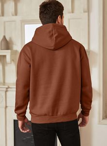Sweat à capuche décontracté pour homme, haute qualité, 2026, style ample, en molleton 100% coton, grammage lourd, avec impression de logo personnalisé, couleur unie - Product Image 5