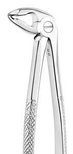 Forceps d'extraction dentaire pour molaires supérieures, à bec large et incurvé, avec poignée texturée en acier inoxydable - Product Image 5