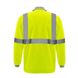 Working Quick Dry Hi Vis Polo <b>Safety</b> T Shirts <b>Roadway</b> Night Reflective Clothing Long Sleeve <b>Safety</b> Construction Polo T-Shirt - Product Image 2