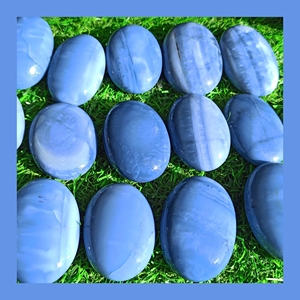 Opale bleue rayée naturelle d'Owyhee, pierre de paume polie, cristal de guérison, Reiki, méditation, soulagement du stress, vente en gros, Feng Shui - Product Image 2