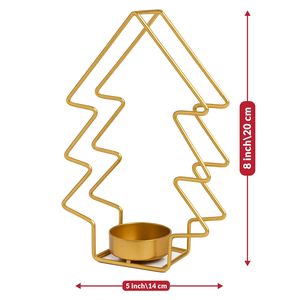 Gold Metal Christmas Tree <b>Tealight</b> <b>Candle</b> <b>Holder</b> for Home Decor Festive Table Centerpiece and Xmas Holiday Decoration - Product Image 5