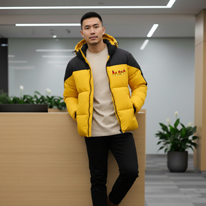 Blouson matelassé personnalisé pour homme, style streetwear, en toile imperméable et respirante, avec capuche, pour l'hiver, décontracté, style urbain, OEM - Product Image 1