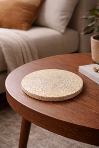 Sous-verre en agate à motif corail naturel – Sous-verre rond poli à la main pour boissons – Protection de table décorative haut de gamme de 10 cm - Product Image 3