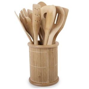 Spatule en bois naturel écologique, ustensile de cuisine, pour remuer, mélanger, frire, servir, passe au lave-vaisselle, antidérapante, meilleur prix - Product Image 1