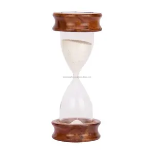 Sand-Timer aus Holz und klarem Glas mit Naturholz politur Einzigartiges Design Runde Form zum Messen der Zeit